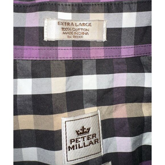 Peter Millar Crown Long Sleeve Weekender Wash Check Button Shirt Size XL Office - Picture 6 of 7